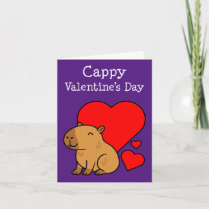 Capybara Valentine Animal Pun Cute Holiday Card