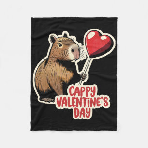 Capybara Valentine Fleece Blanket