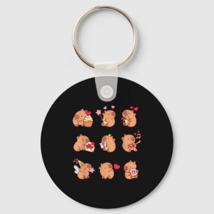 Capybara Valentine Funny Capy Animals Lovers Uni K Key Ring