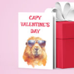 Capybara Valentine's Day Capy Card<br><div class="desc">This design may be personalised in the area provided by changing the photo and/or text. Or it can be customised by choosing the click to customise further option and delete or change the colour of the background, add text, change the text colour or style, or delete the text for an...</div>