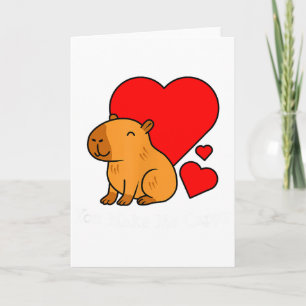 Capybara Valentines Day Pun Make Me Cappy Card