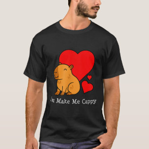 Capybara Valentines Day Pun Make Me Cappy  T-Shirt