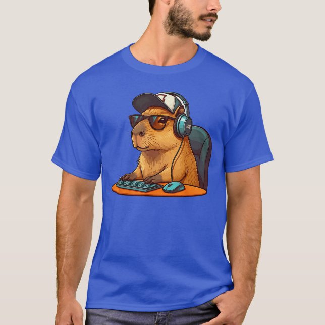 Capybara Video Games Funny Gaming Capy Meneen Boys T-Shirt (Front)