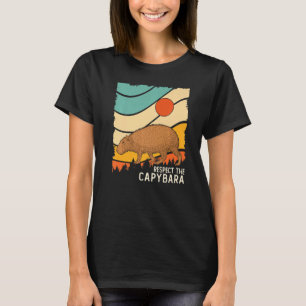 Capybara Vintage Retro Style Animal Respect the ca T-Shirt