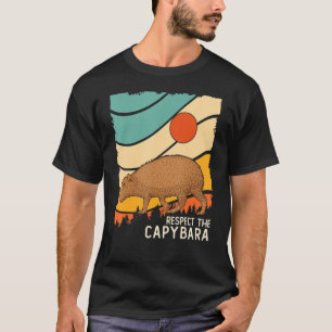 Capybara Vintage Retro Style Animal Respect the ca T-Shirt