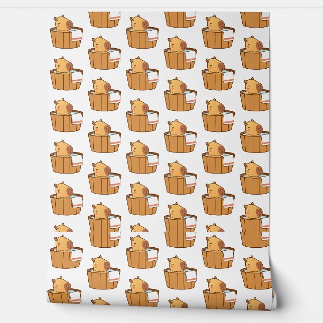 Capybara Wallpaper – Cute Animal Print Wall Decor  (Unrolling)