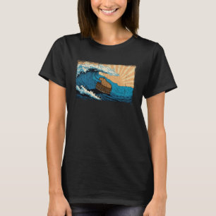 Capybara Wave Animal Graphic Capibara Surfing T-Shirt