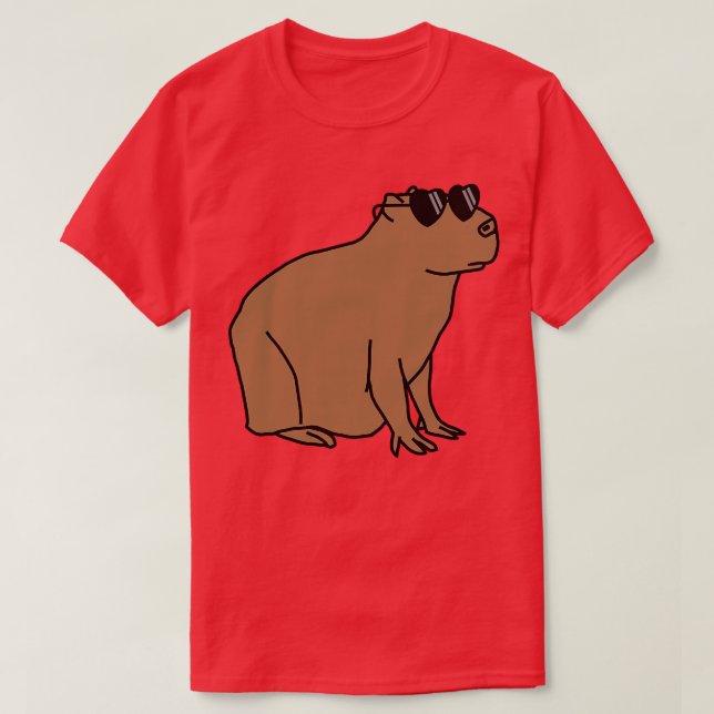Capybara Wearing Sunglasses T-Shirt (Design Front)