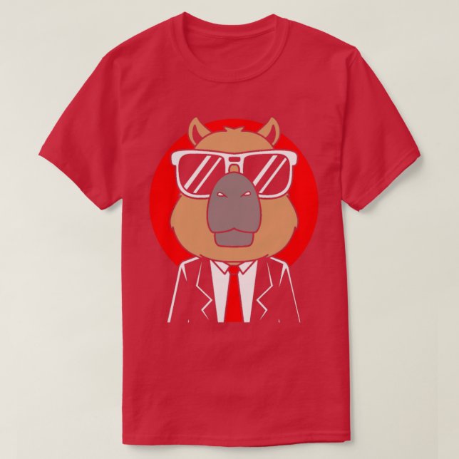 Capybara Wearing Tuxedo Funny Capybara  T-Shirt (Design Front)