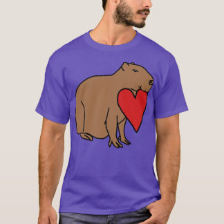 Capybara with Love Heart for Valentines Day T-Shirt
