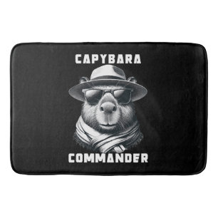 Capybara With Sunglasses Capy Commander Bath Mat