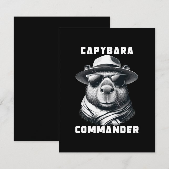 Capybara With Sunglasses Capy Commander Card (Front/Back)