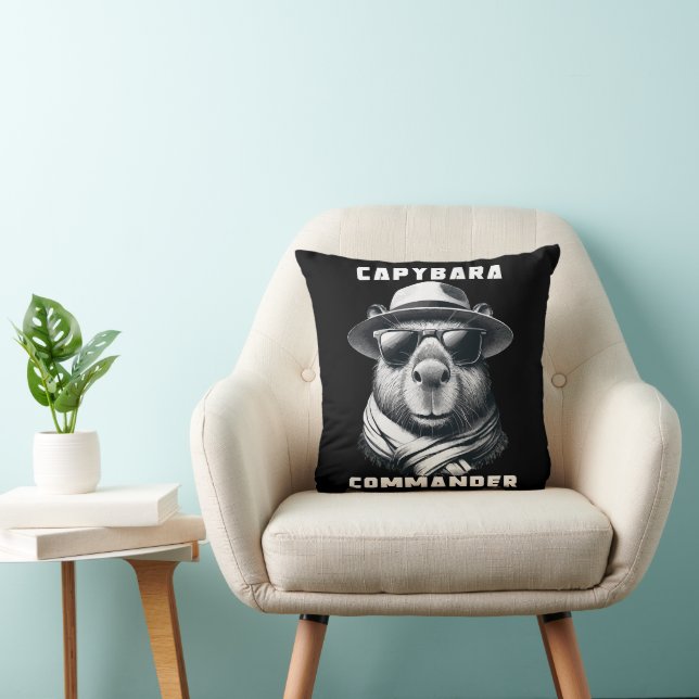Capybara With Sunglasses Capy Commander Cushion (Chair)