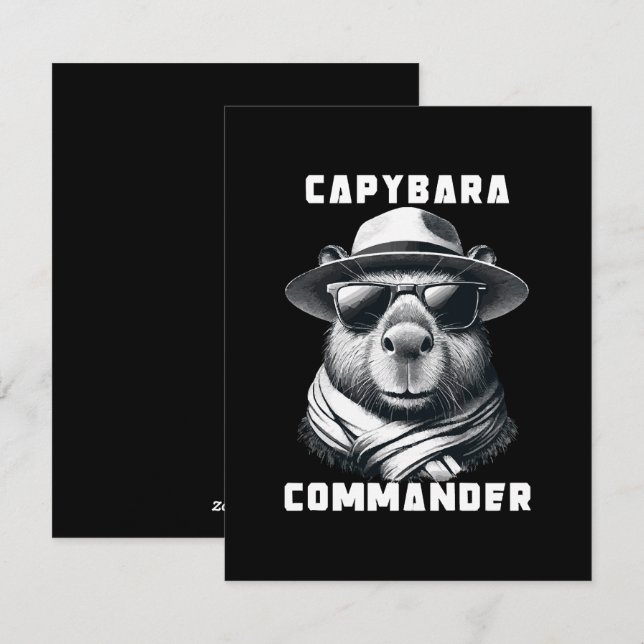 Capybara With Sunglasses Capy Commander Holiday Card (Front/Back)