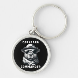 Capybara With Sunglasses Capy Commander Key Ring