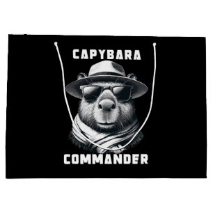 Capybara With Sunglasses Capy Commander Large Gift Bag