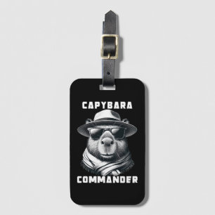Capybara With Sunglasses Capy Commander Luggage Tag