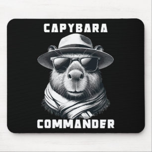 Capybara With Sunglasses Capy Commander Mouse Mat
