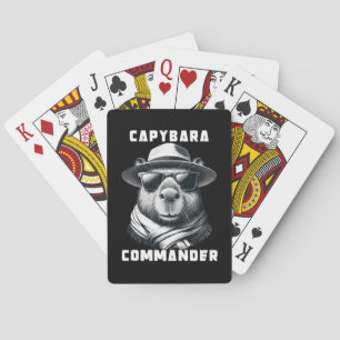 Capybara With Sunglasses Capy Commander Playing Cards
