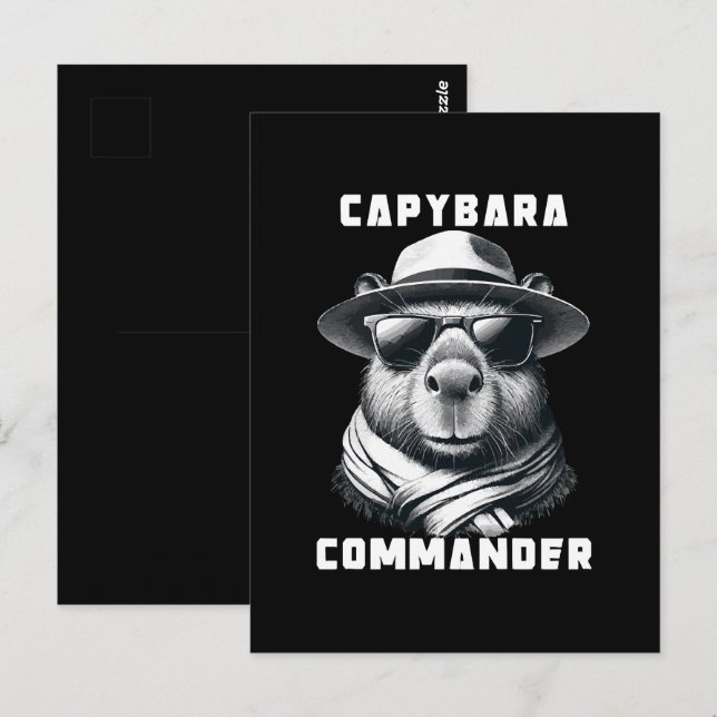 Capybara With Sunglasses Capy Commander Postcard (Front/Back)