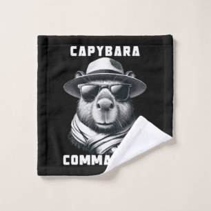 Capybara With Sunglasses Capy Commander Wash Cloth