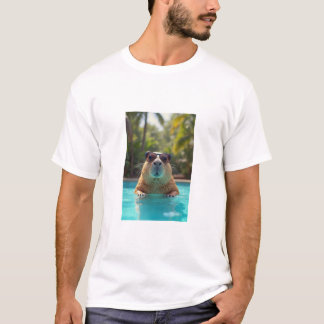 capybara with sunglasses in the pool t-shirt
