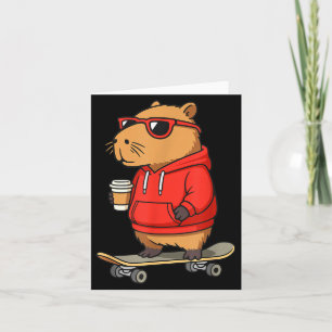 Capybara With Sungles Skater Capy  Card