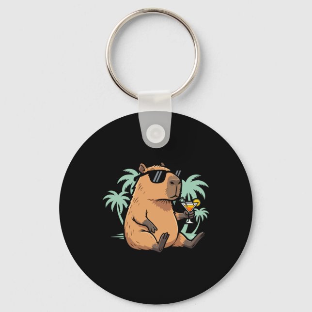 Capybara With Tail - Chill Vibe Key Ring (Front)
