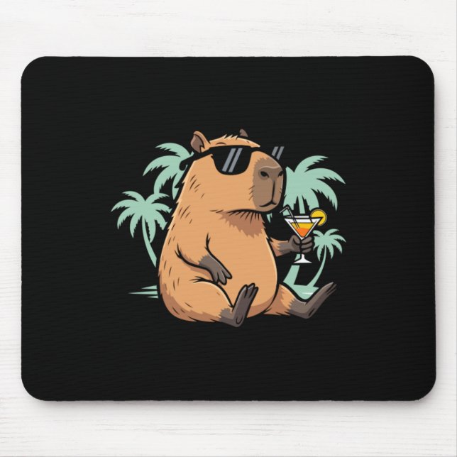 Capybara With Tail - Chill Vibe Mouse Mat (Front)
