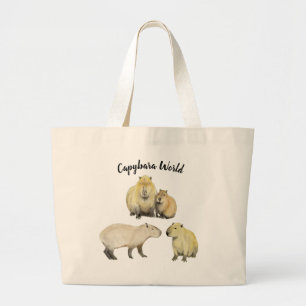 Capybara World Large Tote Bag