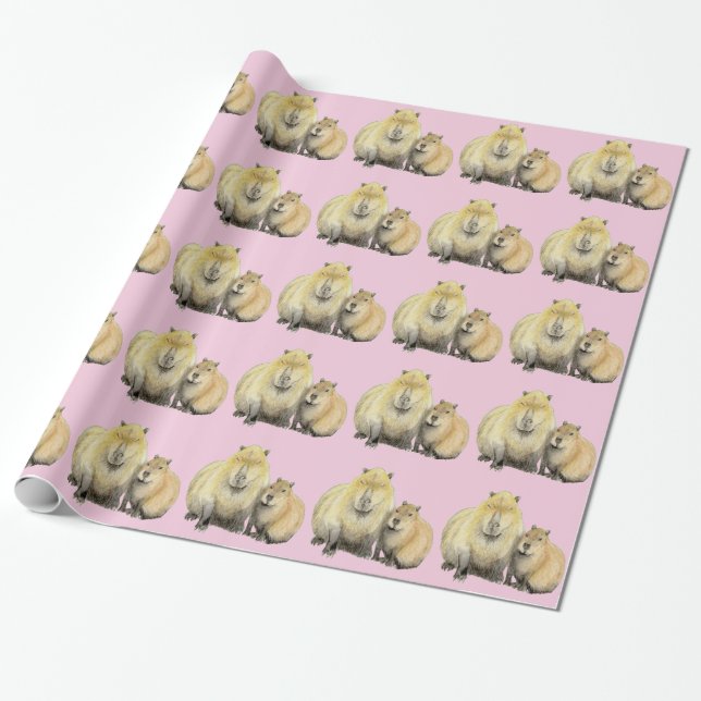 Capybara Wrapping Paper (Unrolled)