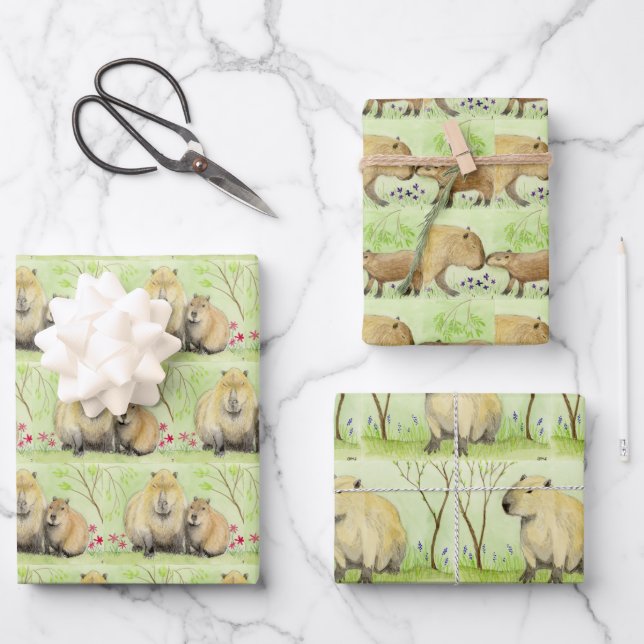 Capybara Wrapping Paper Sheet (Front)