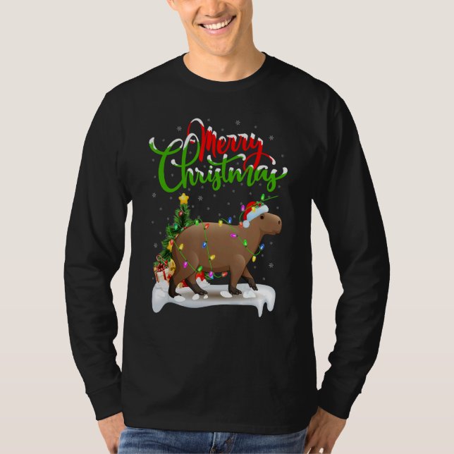 Capybara   Xmas Decorations Santa Capybara Christm T-Shirt (Front)