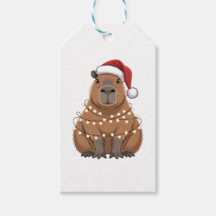 Capybara Xmas Matching Funny Santa Gift Tags