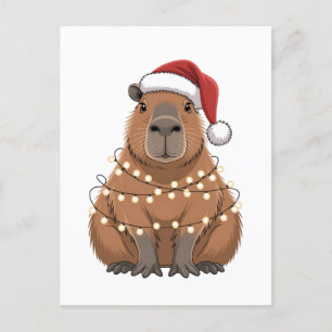 Capybara Xmas Matching Funny Santa Invitation Postcard