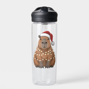 Capybara Xmas Matching Funny Santa Water Bottle