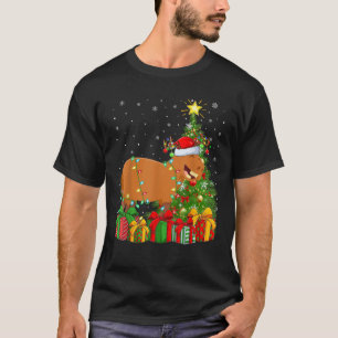 Capybara Xmas Tree Lighting Santa Hat Capybara Chr T-Shirt