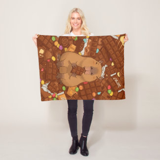 Capybara's Chocolate Dream Fleece Blanket