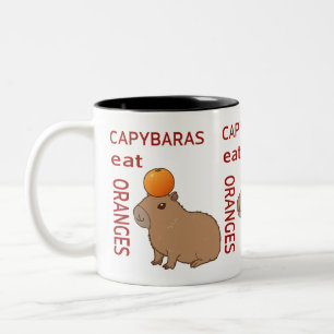 Capybaras Eat Oranges Mug   Cute & Funny Animal 