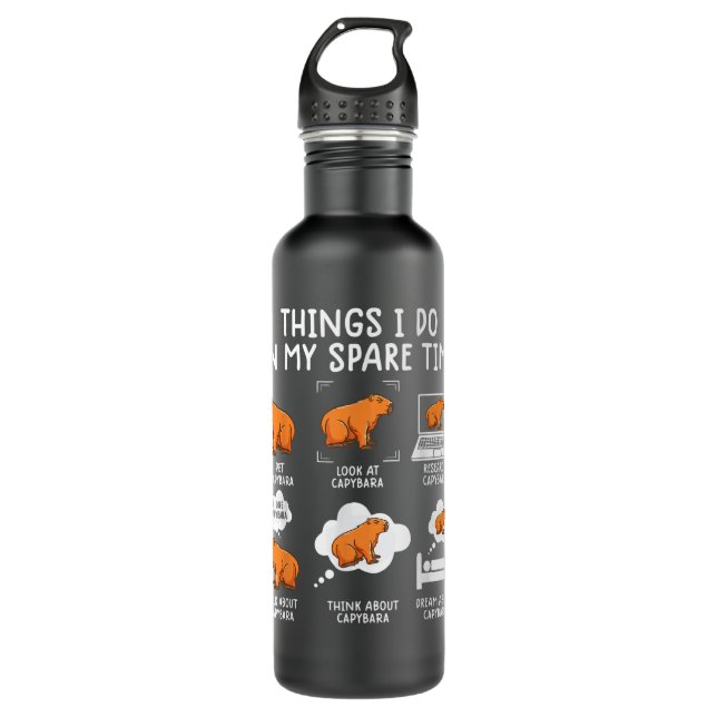 Capybaras Funny Capibara Rodent Things I Do In My  710 Ml Water Bottle (Front)