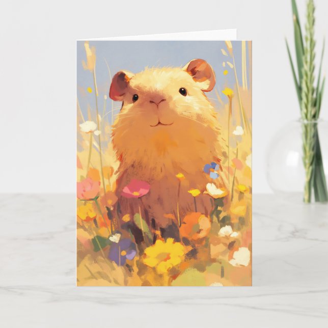 Capybara's Grassy Retreat Card (Front)