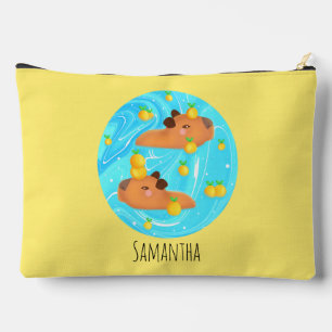 Capybaras In Water With Oranges Accessory Pouch