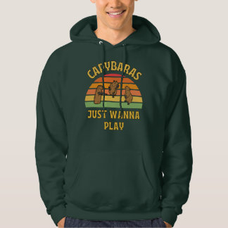 capybaras just wanna play slogan hoodie