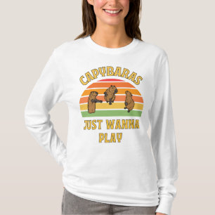 capybaras just wanna play slogan T-Shirt