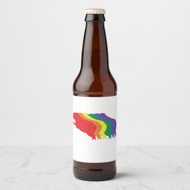 Capybaras LGBTQ Rainbow Water Pig Transgender   Beer Bottle Label (Front)
