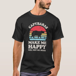 Capybaras Make Me Happy Funny Capybara Retro Vinta T-Shirt