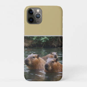 Capybaras' Swimming In The River, iPhone 11 Pro Case