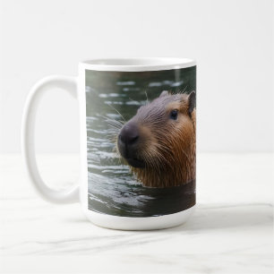 Capybaras' Swimming In The River,  Coffee Mug