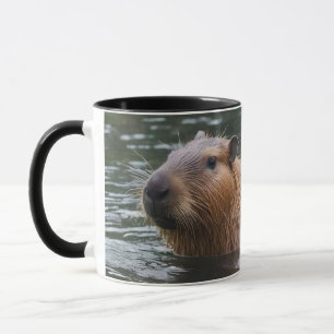 Capybaras' Swimming In The River,  Mug