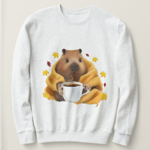 CapyBarri in a Cosy Blanket Chilling and Drinking Sweatshirt